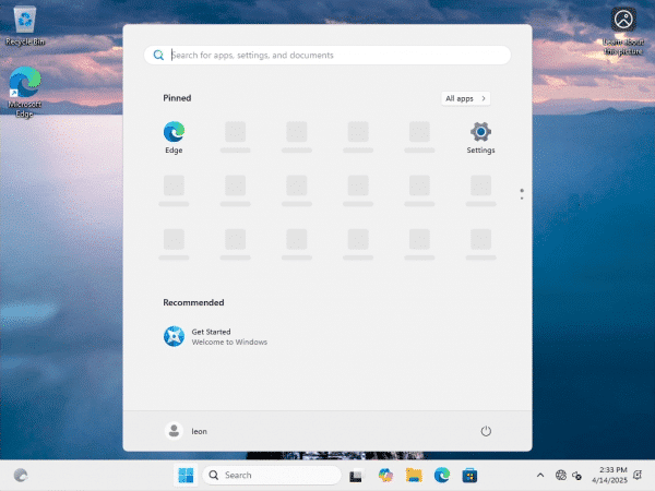 Windows 11, not connected to a network from the start.