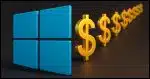 WIndows logo with dollar signs behind it.